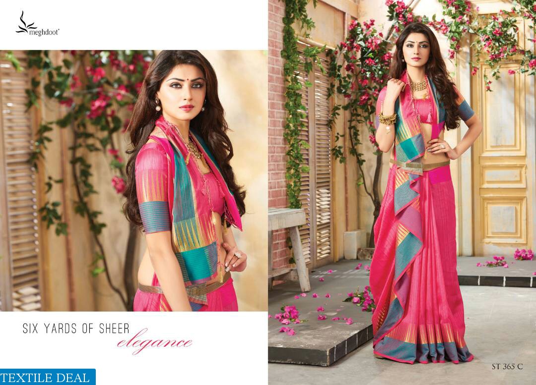 meghdoot Tassels Wholesale Cotton Silk Ethnic Saree